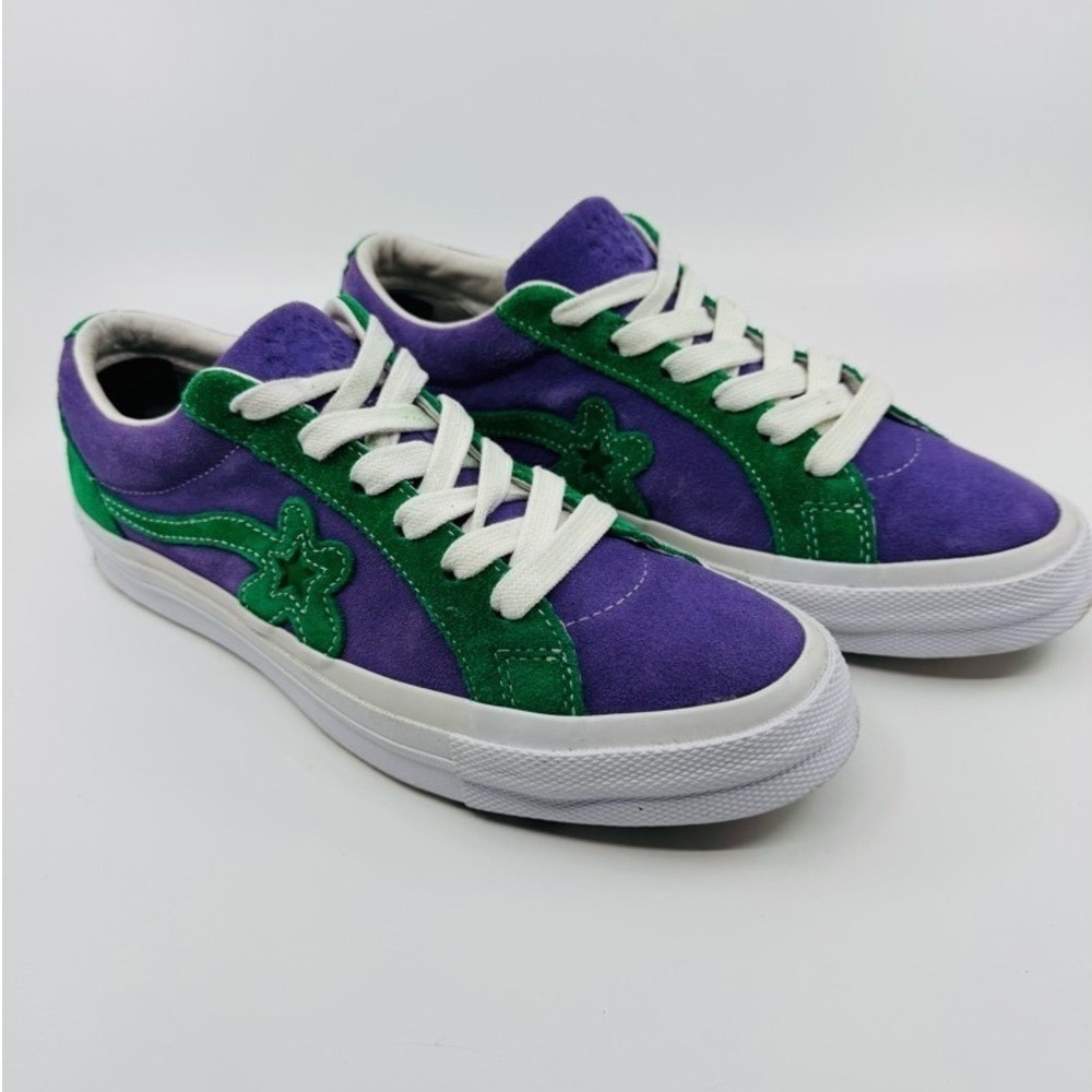 Converse Golf Le Fleur One Star Court Purple Jolly Green Suede Sneakers 162128C